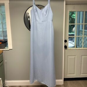 Azazie Denice dress in color Dusty Blue + garment bag